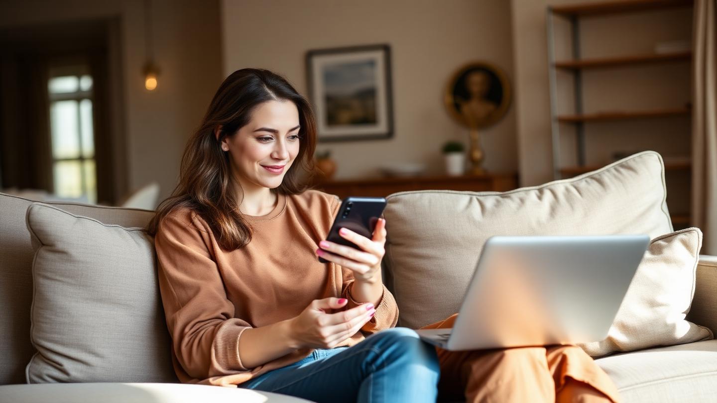 Person at home reviewing wellness information on a phone